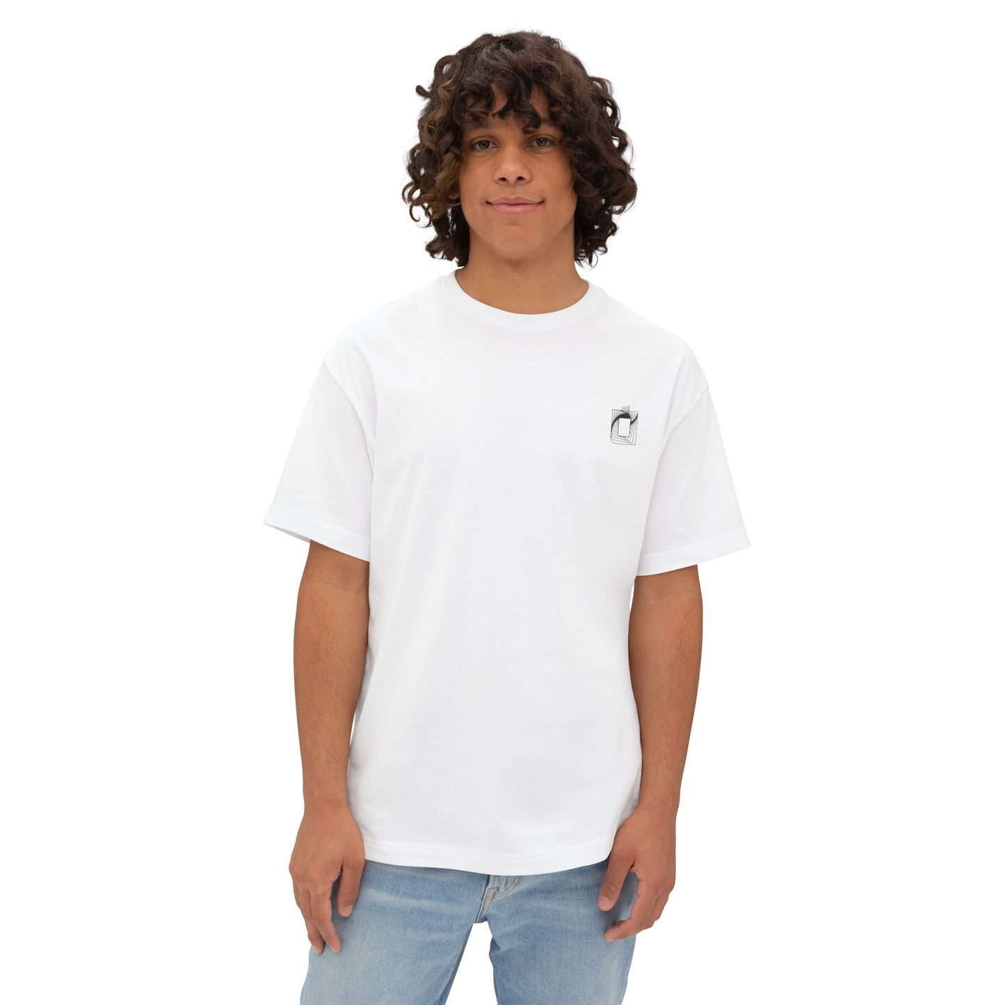Ogenki THE RETR0 – White Oni Mask Graphic Tee | Japanese Folklore-Inspired Pixel Art T-Shirt | Streetwear Fit & Mental Health Symbolism